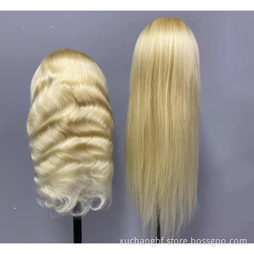 Wholesale 150% Density Platinum Honey Blonde 613 Straight Transparent Swiss Lace Frontal Wigs 13*4 Wigs with Baby Hair